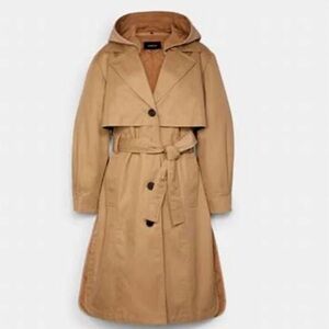 Coach quilted Trench Coat tan